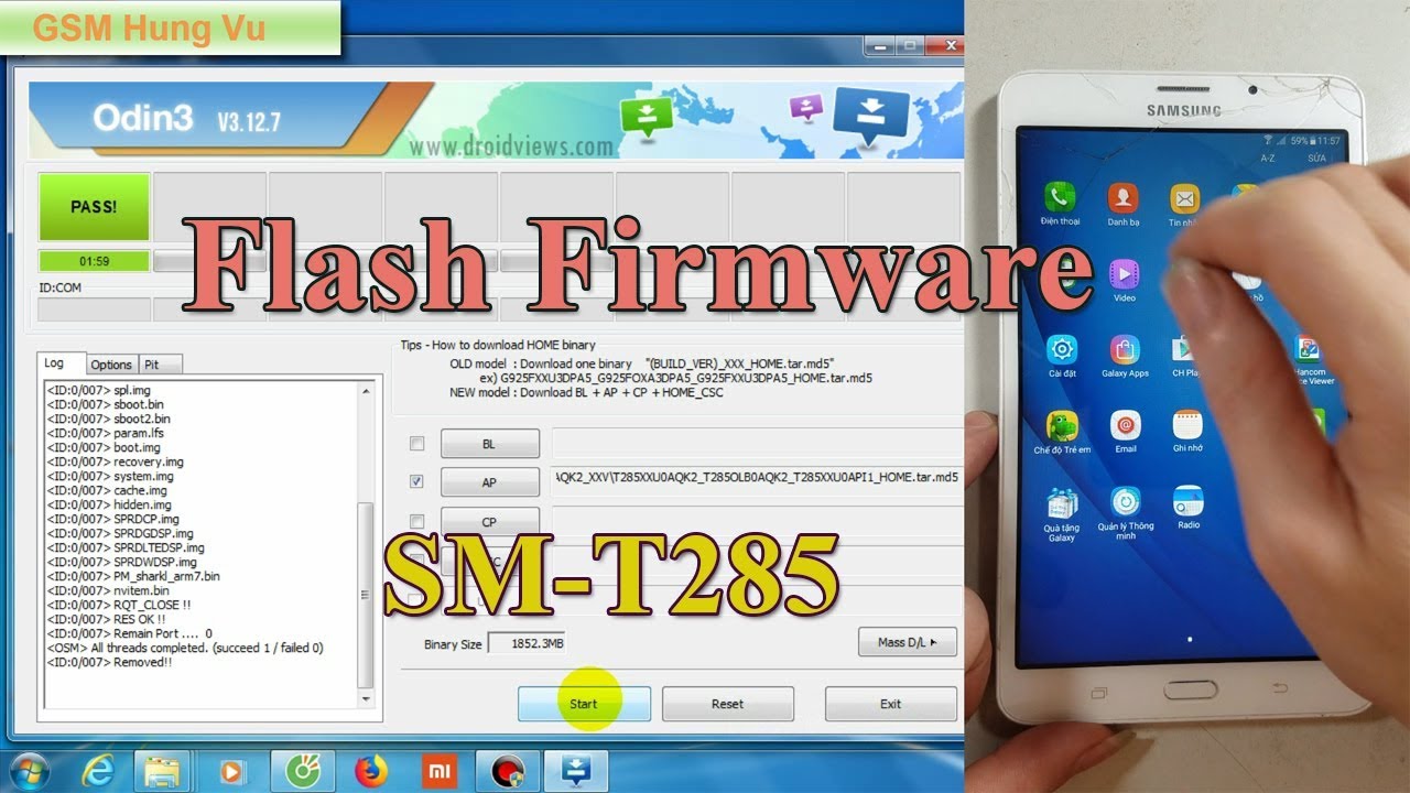 Flashing/Update Firmware Samsung T285 by Odin 3.12.7. - youtube