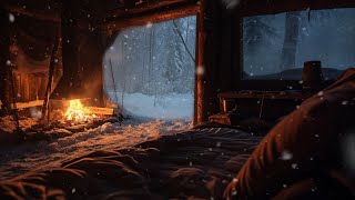 Experience a Winter Night with Blizzard Wind Sounds, &amp; Warm Crackling Fire to Soothe Your Mind