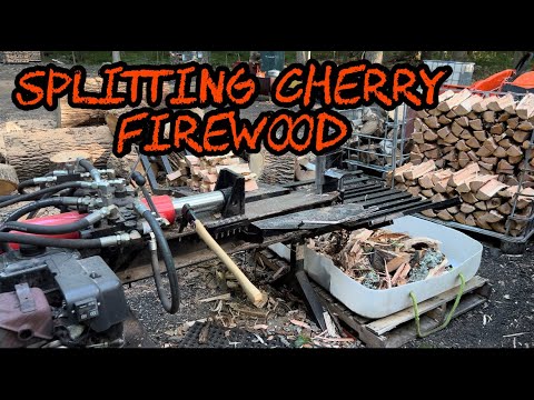 #252 Splitting Cherry Firewood Directly into IBC Tote