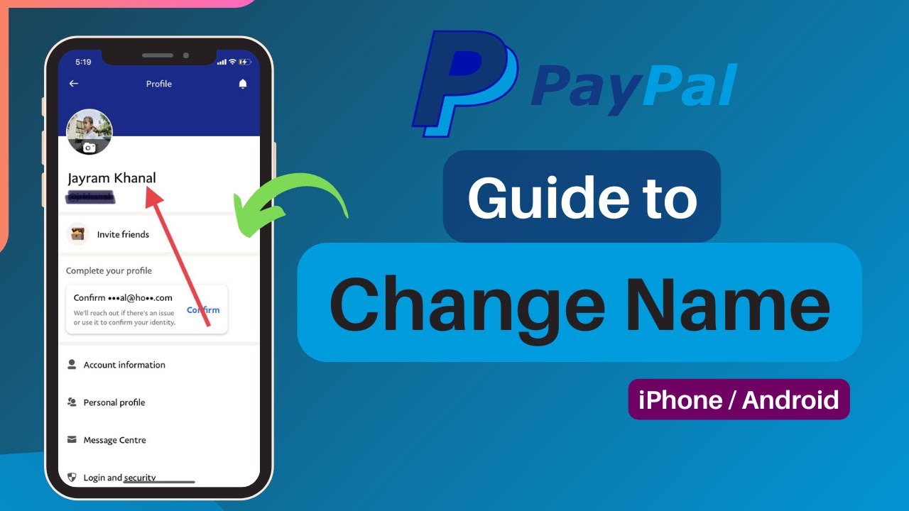 How to Change Your PayPal Name on Phone !! YouTube