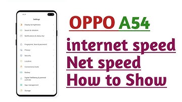 OPPO A54 , internet speed net speed How to Show
