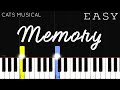 Cats  memory  easy piano tutorial