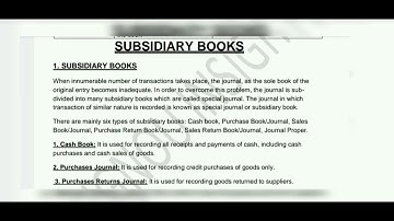 IGNOU UNIT 6 SUBSIDARY BOOKS BCOC 131 FINANCIAL ACCOUNTING NOTES