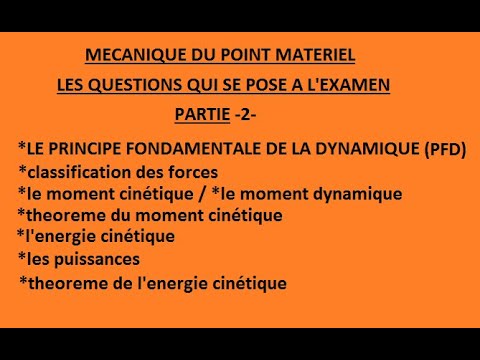 MECANIQUE DU POINT
