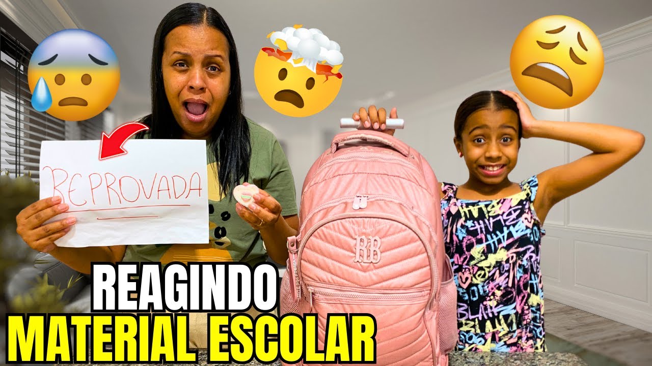 MINHA MÃE REAGINDO AO MEU MATERIAL ESCOLAR DO FIM DO ANO *muito lixo que decepção