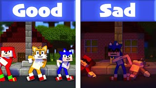 Sonic exe Eats his friends - Good Ending VS Sad Ending (Minecraft Animation) FNF