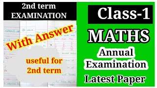 Class-1 MATHS annual examination latest question paper