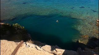 Jumping into "Meteor" crater in Bodrum / Karaada - Meteor'a atlayış