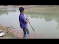 Fishing Video | Traditional hook fishing video in river | A smart fish hunter catching fish by hook