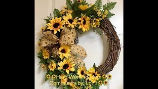How to make a grapevine Sunflower wreath perfect for Spring and Summer