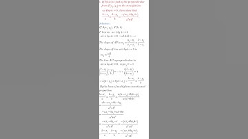 Foot of the perpendicular theorem maths 1B important questions 8 marks #shorts