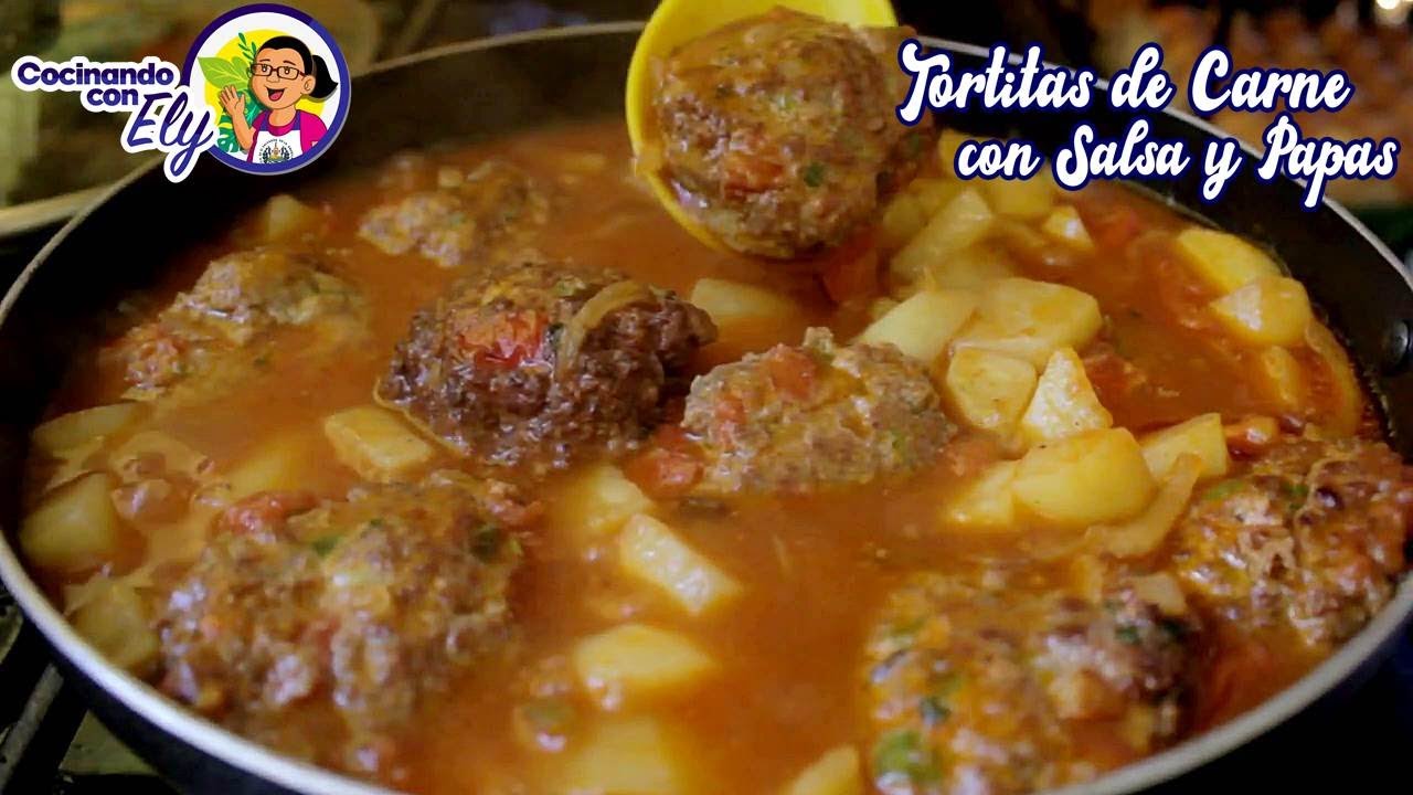 Preparando unas Riquisimas TORTITAS DE CARNE CON SALSA Y PAPAS
