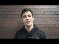 Poitras speaks with the media following his three-point game in a win at Springfield