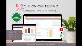 One-on-One Multiple Meeting Notes Template Spreadsheet DEMO / Tutorial