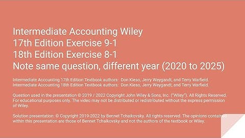 Wiley Intermediate Accounting 18th Edition Exercise 8-1 / 17th Edition Exercise 9-1