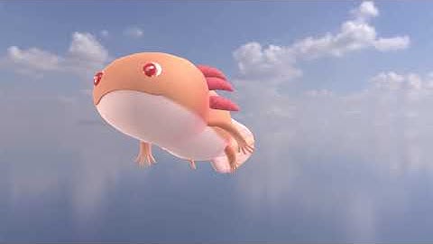 Axolotl The Little Monster - 3D model ready for game use - Swim