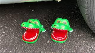 EXPERIMENT: CAR VS CROCODILE (Toy) and More Crunchy Stuff!