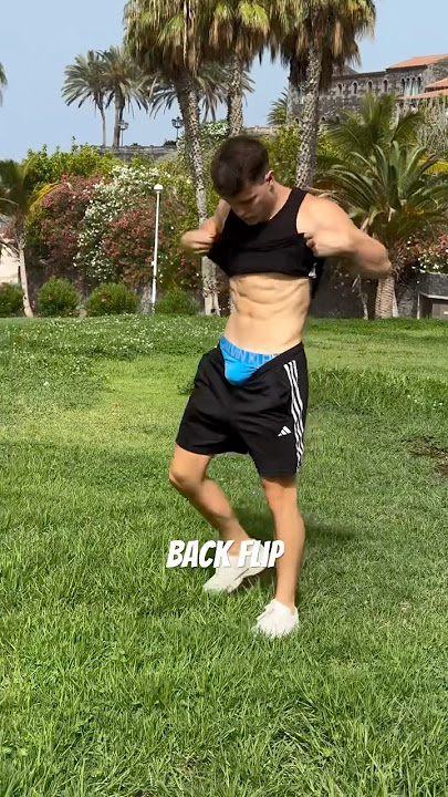 Hot guy does back flip
