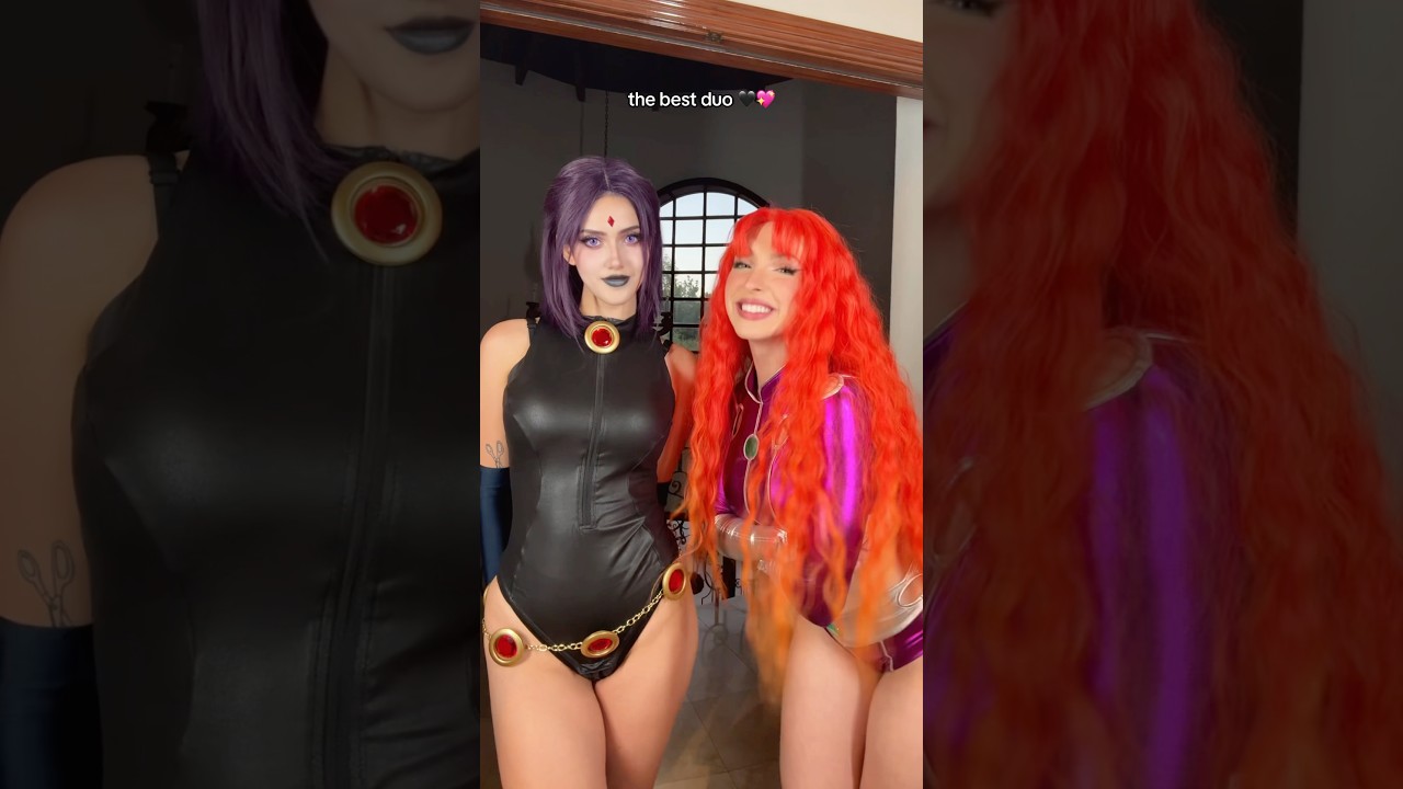 Best friendship 🥹🥹 ​⁠@Candylion  #teentitans #starfire #raven #cosplay