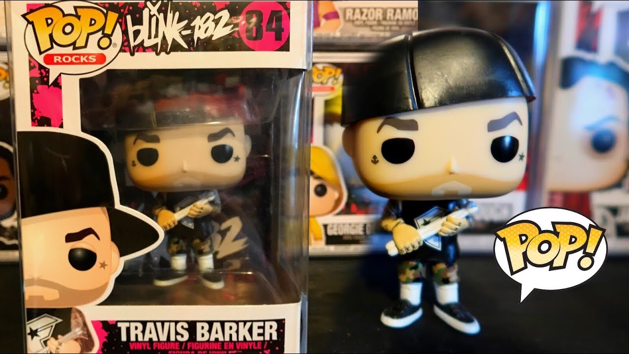 Funko Pop Bundled with Pop Box Protector Case Travis Barker Vinyl Figure Rocks: Blink 182 