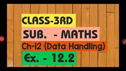 3rd (Maths)  Ch-12( Data Handling )  Ex. - 12.2 By miss Sonia Goyal