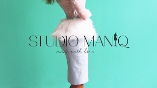 Юбка-карандаш с баской из перьев от STUDIO MANIQ