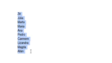 Como colocar texto em ordem alfabética no Google Docs?