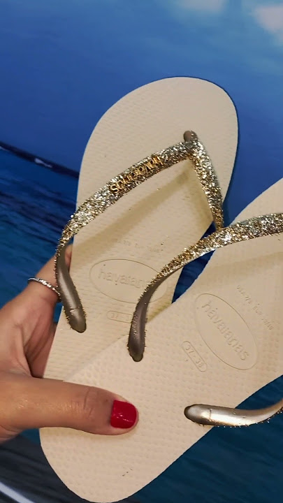 Chinelo Havaianas Slim Glitter Dourado, Lindo e Original