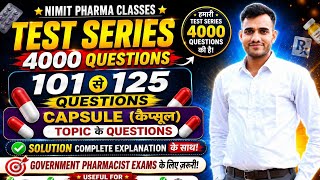 CISF PHARMACIST I AIIMS CRE-5 I PUNJAB PHARMACY OFFICER I MCQ 101 to 125