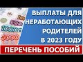 Пособия неработающим в 2023 году. Обзор выплат