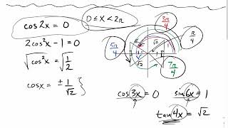 Unit 10 video 4 part(a) solving trig equations using multiple angle substitution techniques (part 1)