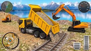 🚧 Railroad Builder Simulator 3D - Ağır İnşaat Kamyonu ve Ekskavatör Oyunu - Android Oynanış screenshot 5