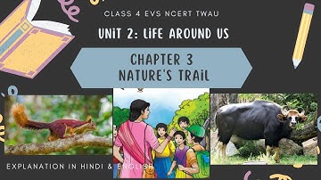 Class 4 EVS TWAU Ch3. NATURE TRAIL Explanation in Hindi & English with difficult word meaning