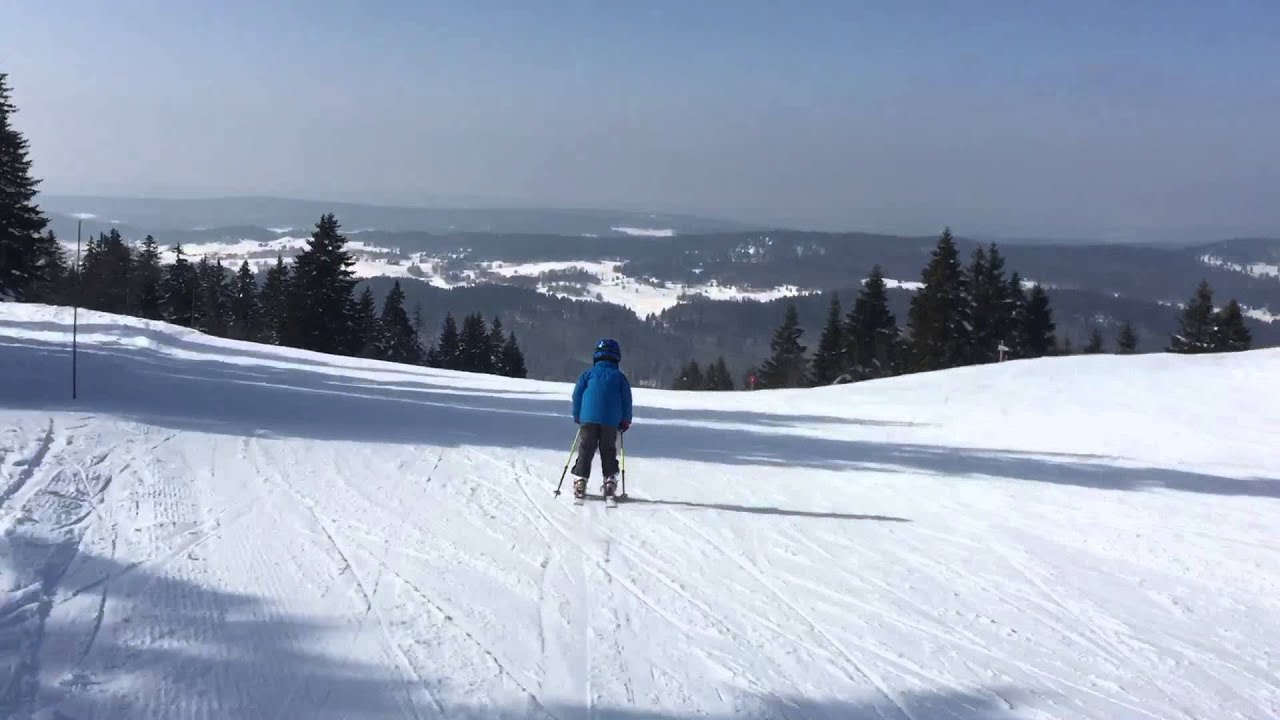 Ski descent Col de la Faucille (6 yr old) YouTube