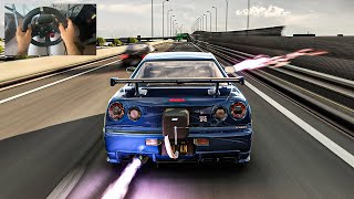 INSANE 7000HP Nissan Skyline GTR R34 (Over 700 Kmh) - Assetto Corsa | Steering Wheel Gameplay