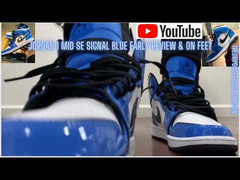 Jordan 1 Mid Se Signal Blue Early Review On Feet Youtube