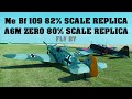 A6m zero and messerschmitt bf 109 scale replicas  flyby  4k