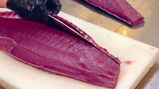 Amazing skill！100 Pound Giant bluefin tuna cutting Master,/驚人的技巧！巨大黑鮪魚切割大師, 鮪魚金三角 🎏