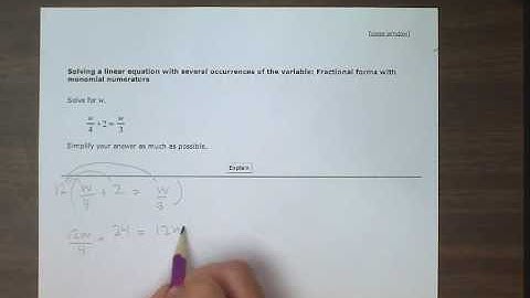 Aleks Solving a linear equation with several occurrences of the variable fractional forms (BR)