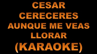 Video thumbnail of "cesar cereceres - aunque me veas llorar (KARAOKE)"