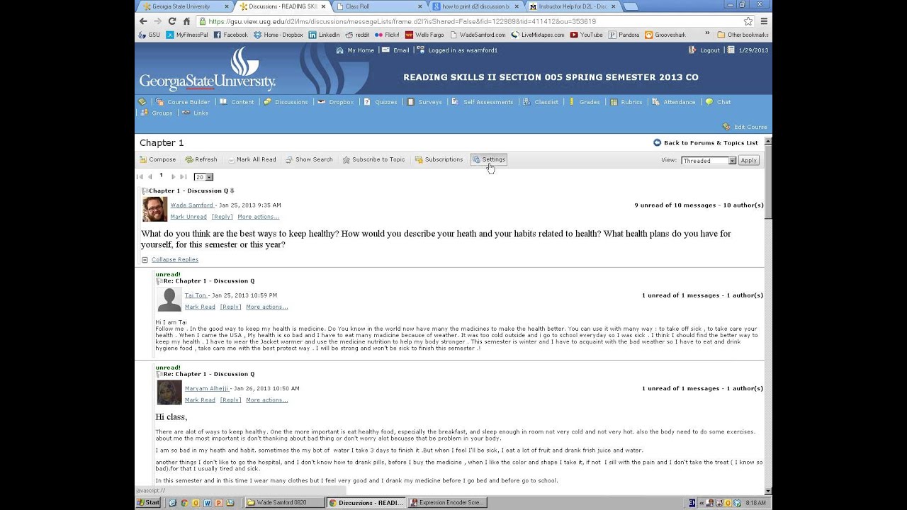 D2L How to Print Discussion Board Posts YouTube