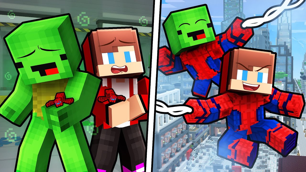 Maizen: Mikey and JJ Became Spiderman in Minecraft But..