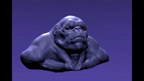 Zbrush Gorilla Orc Blender Eevee render turntable animation 1 !!!!
