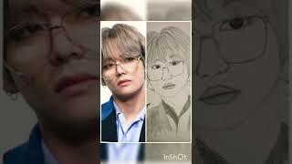 Drawing Kim Taehyung😃😊#bts #V #taehyung #army #shorts