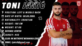 Toni Jakic Left & Middle Back Rk Metkovic Highlights Handball Cv 202324