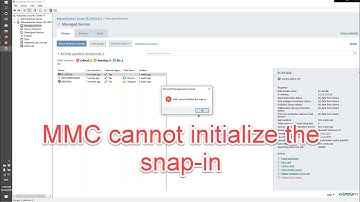 How to fix error "MMC cannot initialize the snap-in" Kaspersky Security Center 11 !!!