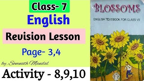 WBBSE Class 7 English Revision Lesson Activity Solve 8,9,10 page 3,4.