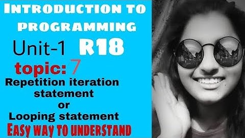 #pps #R18 #unit1 #itteration #statement #or #looping #statement #topic7 #introduction #toprogramming