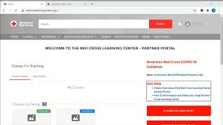 How to navigate Red Cross Instructor Portal