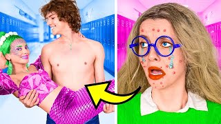 ⁣New Year DIY IDEAS From Nerd to Mermaid Extreme Makeover | He Broke Down her CHRISTMAS GIFT😱
